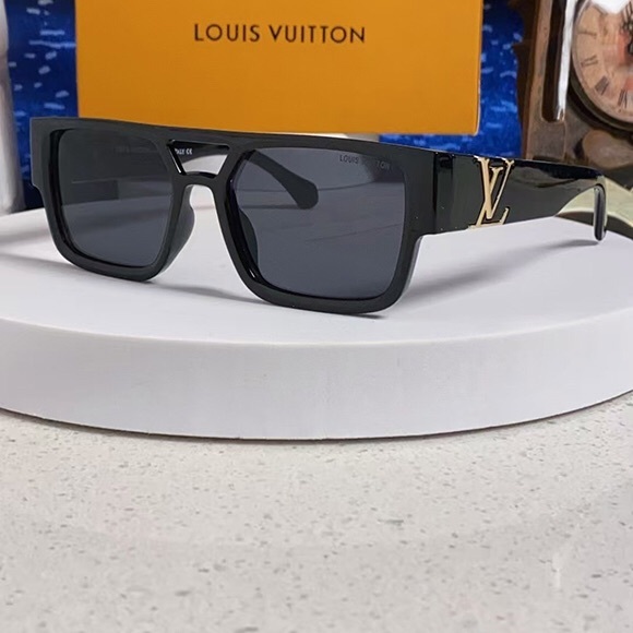 Louis Vuitton Black Sunglasses with Gold Accents